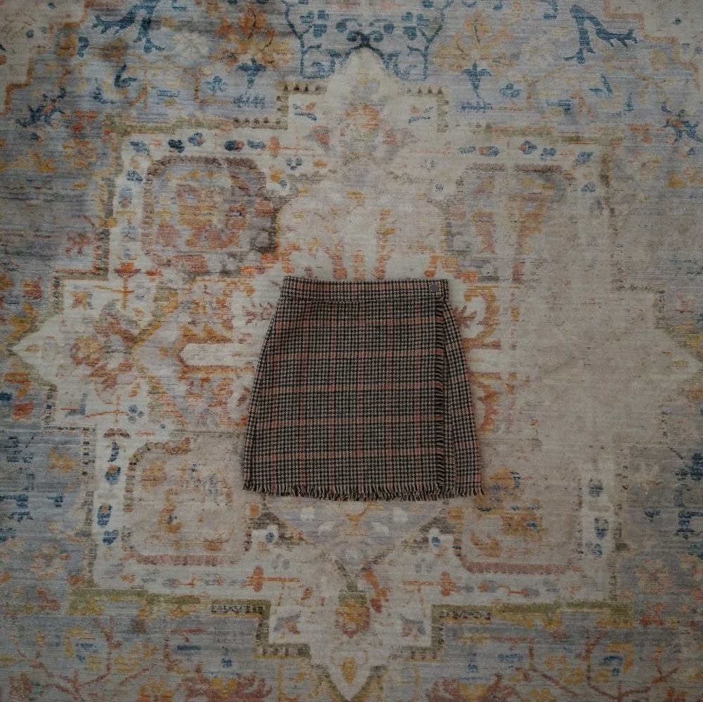 Urban Outfitters Houndstooth Mini Wrap Skirt